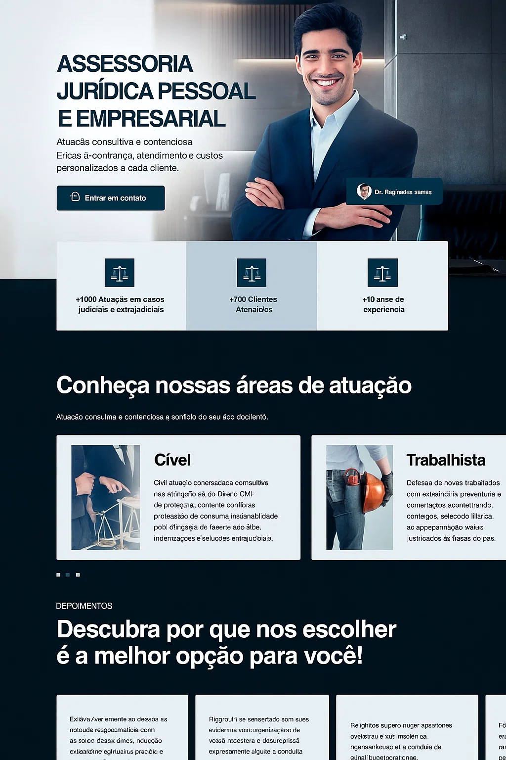 Portfólio de site para advogado 1